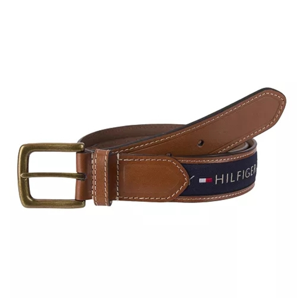 Tommy Hilfiger Brown Leather Belt Size Medium 33